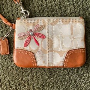 Dragonfly Coach Wristlet
